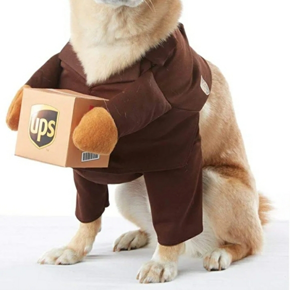 Ups dog costume no hat or package but has velcro on hands M(fits small) - Picture 1 of 1